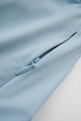 Aakifa Asymmetric Draped Maxi Dress in Baby blue