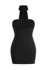 Asat Strapless Wrap Mini Dress - Black