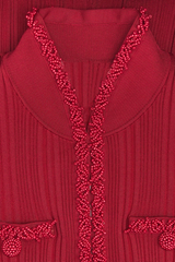 Austio Pearl Trim Knit Midi Dress