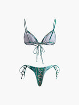 Floral Front Tie Bikini Set