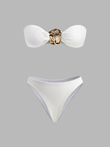 Gold Bikini Set and Stylish Pareo