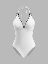 Bow Swimsuit with Chest Detail