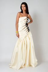 Bartol Satin Braided Rope Maxi Dress