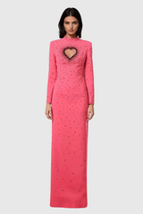 Berenice Heart Cutout  Long Sleeve Maxi Dress