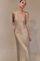 Diamond Halter Neck Midi Dress