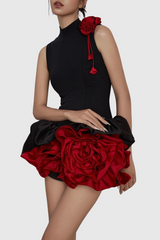 Cristiano Flower Appliqué Mini Dress