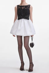 Black And White Tulle Mini Dress