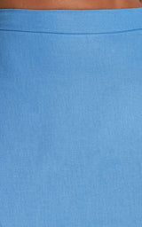 Blythe Two Piece Set - Short Sleeve with Wave Hem A Line Skirt Set in Blue