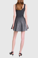 Bolboli Glitter Jacquard Knit Flared Mini Dress