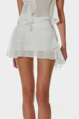 Cabau Chiffon Wrap Around Top - White