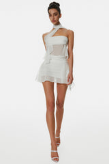 Cabau Chiffon Wrap Around Top - White