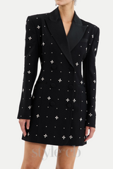 Cachi Diamante Embellished Blazer Mini Dress