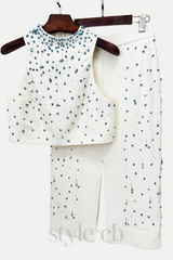 Cadee Turquoise Embellished Two Piece Set