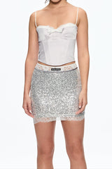 arabela Bow Corset Satin Top