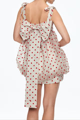 jennifer Dot Grid Bow Mini Dress