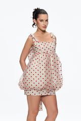 jennifer Dot Grid Bow Mini Dress