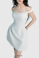 Calwa Off Shoulder Flare Mini Dress