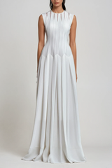 joyce Ruch Ruffle Sleeveless Maxi Dress
