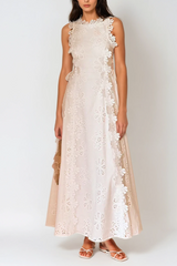 kimberley Spaghetti Embroidered Maxi Dress