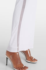 Carmina Mesh Paneled Maxi Bandage Dress in White