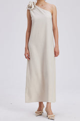 Charlotta Flower One Shoulder Maxi Dress