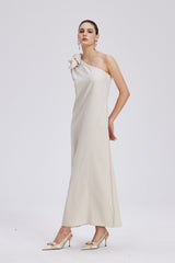 Charlotta Flower One Shoulder Maxi Dress