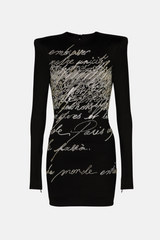 Choca Letter Embroidery Mini Dress