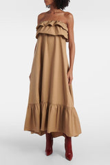 Clarrisa Ruffled Strapless Maxi Dress
