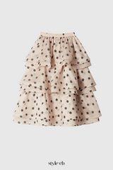 Colette Polka Dot Ruffle Skirt Two Piece Set