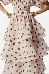 Colette Polka Dot Ruffle Skirt Two Piece Set