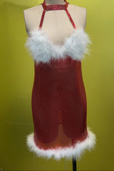 Juyce Halter Feather Mini Dress