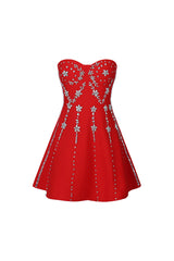julie Strapless Diamond Bandage Mini Dress