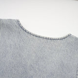 Daphné blue crystal sleeveless denim mini dress