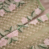 octavia Tulle Panel Floral Midi Dress in green