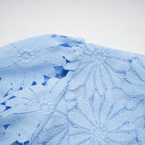 penny Openwork floral lace blouse maxi skirt set - blue