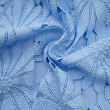 penny Openwork floral lace blouse maxi skirt set - blue