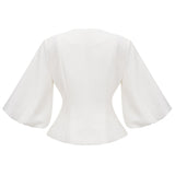 Bérénice White Crystal Embellished Peplum Jacket