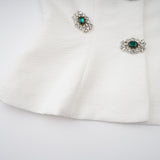 Bérénice White Crystal Embellished Peplum Jacket