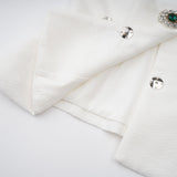 Bérénice White Crystal Embellished Peplum Jacket