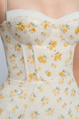 print embroidery maxi dress in beige