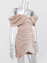 PINK TUBE TOP PLEATED MINI DRESS