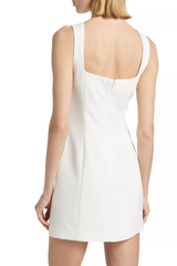 Dilanne Floral  Appliqué Mini Dress in White