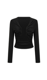 Anaïs black open-front gathered top