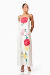 judy Buttercup Embroidered Maxi Dress in White