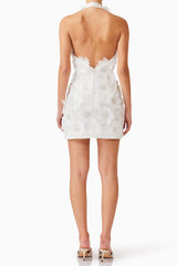 Cherry Blossom Mini Dress in White