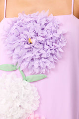 kristin Buttercup Embroidered Maxi Dress in Purple