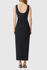 Edmark Flower Crystal Embellished Midi Bandage Dress