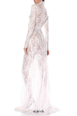 Juselius Lace Cutout Maxi Dress - White