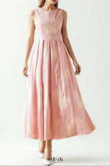 Crochet Sleeveless Backless Maxi Dress In Pink