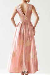 Crochet Sleeveless Backless Maxi Dress In Pink